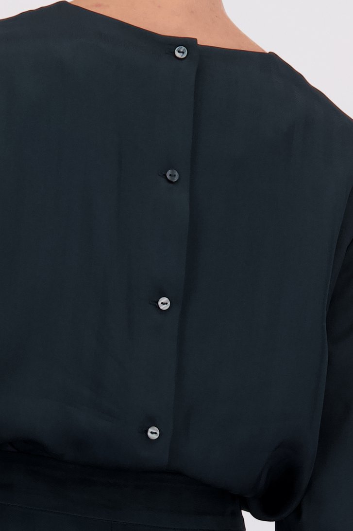 Détail de Blouse vert foncé à motif rayé subtil de D'Auvry pour Femmes