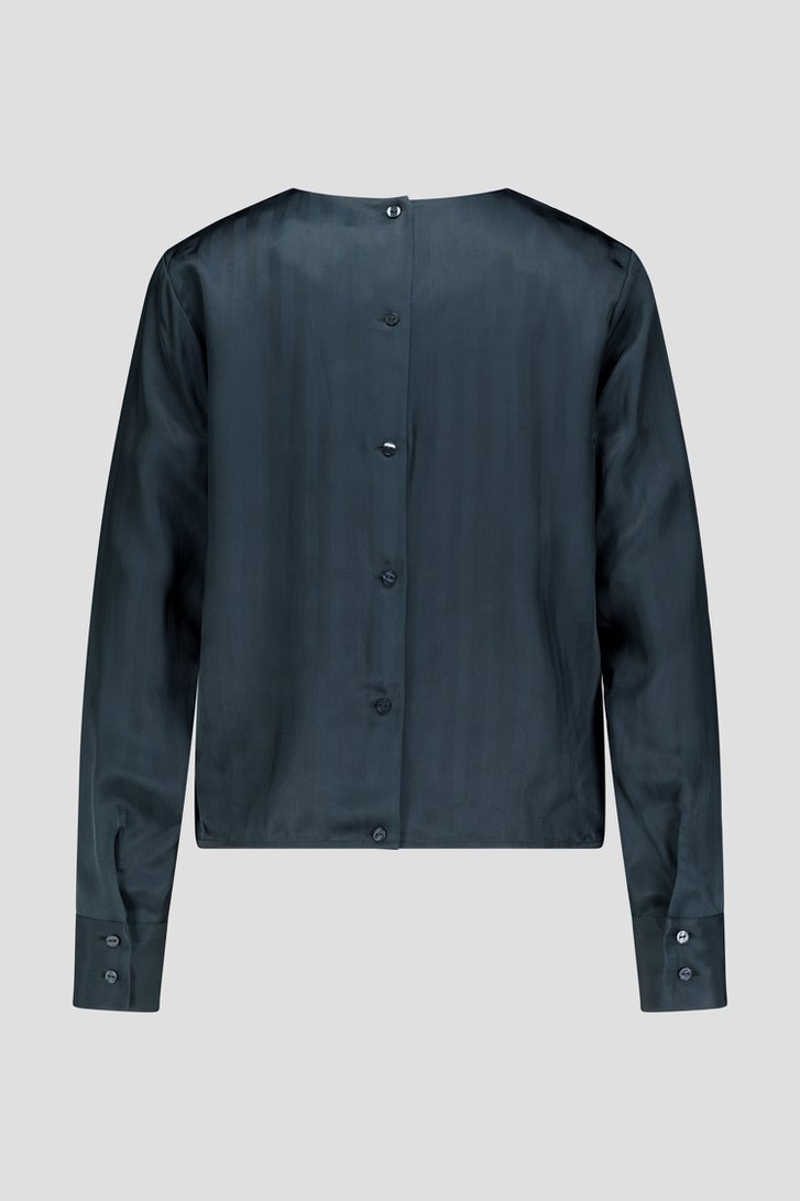 Photo produit 2 de Blouse vert foncé à motif rayé subtil de D'Auvry pour Femmes