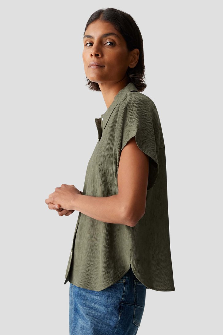 Détail de Blouse vert foncé à texture froissée de Opus pour Femmes