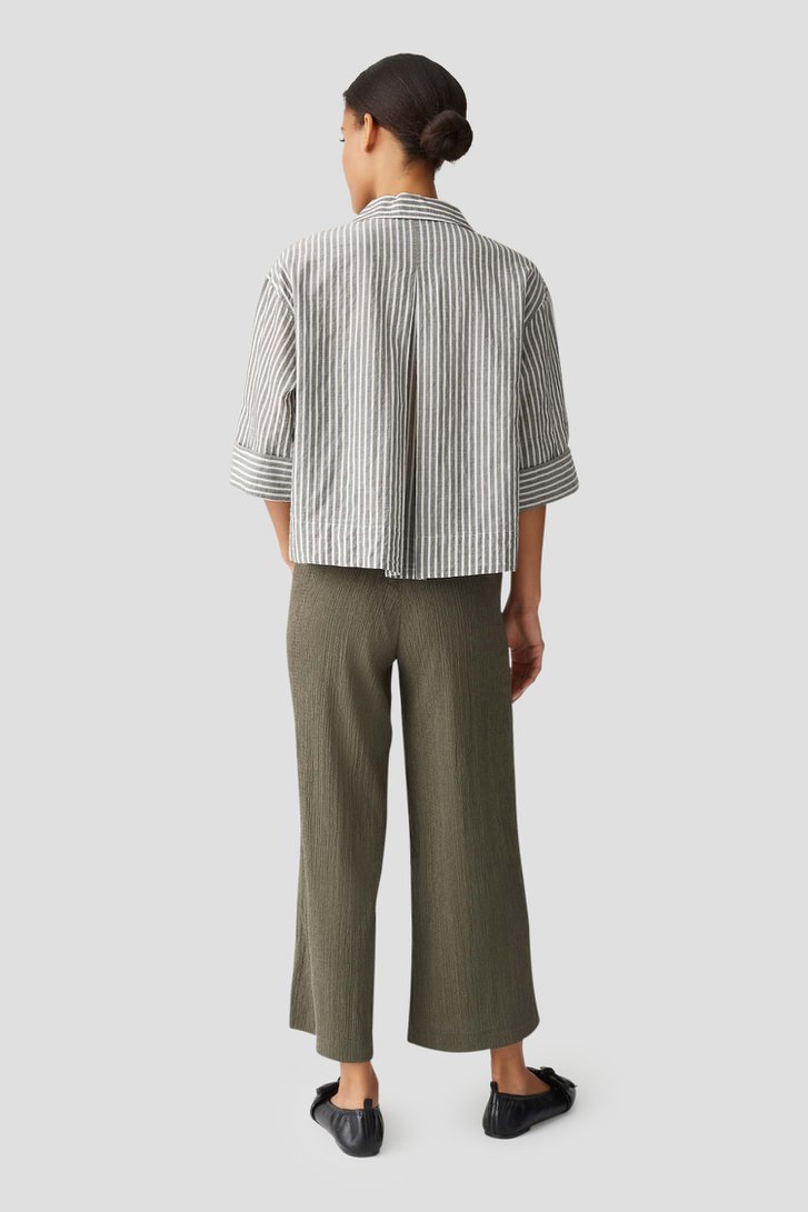 Blouse vert gris à rayures blanches de Opus pour Femmes