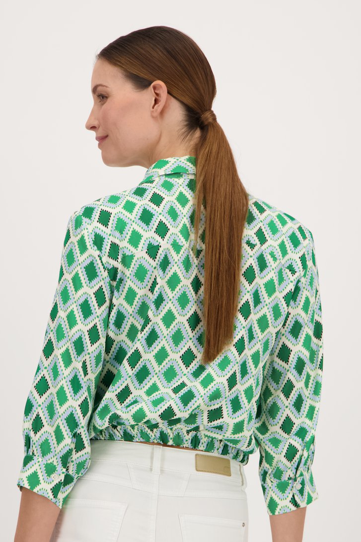 Blouse verte à carreaux de More & More pour Femmes