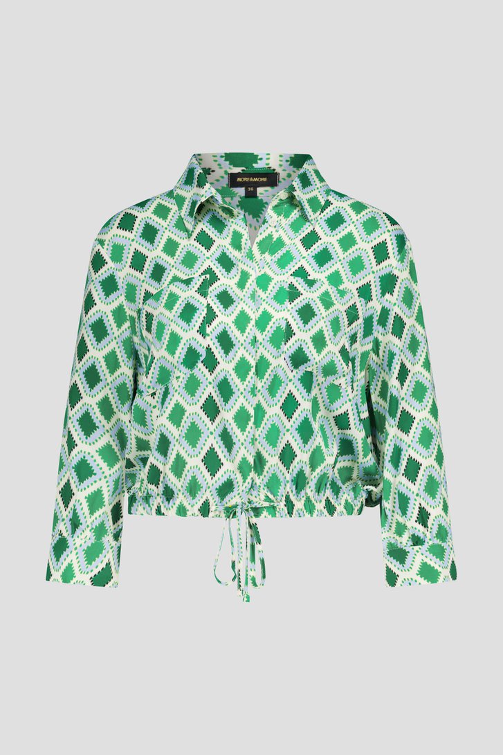 Blouse verte à carreaux de More & More pour Femmes