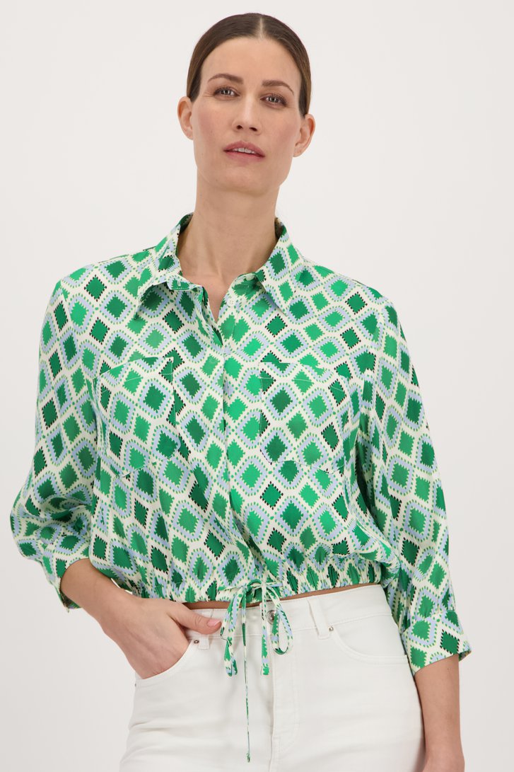 Blouse verte à carreaux de More & More pour Femmes