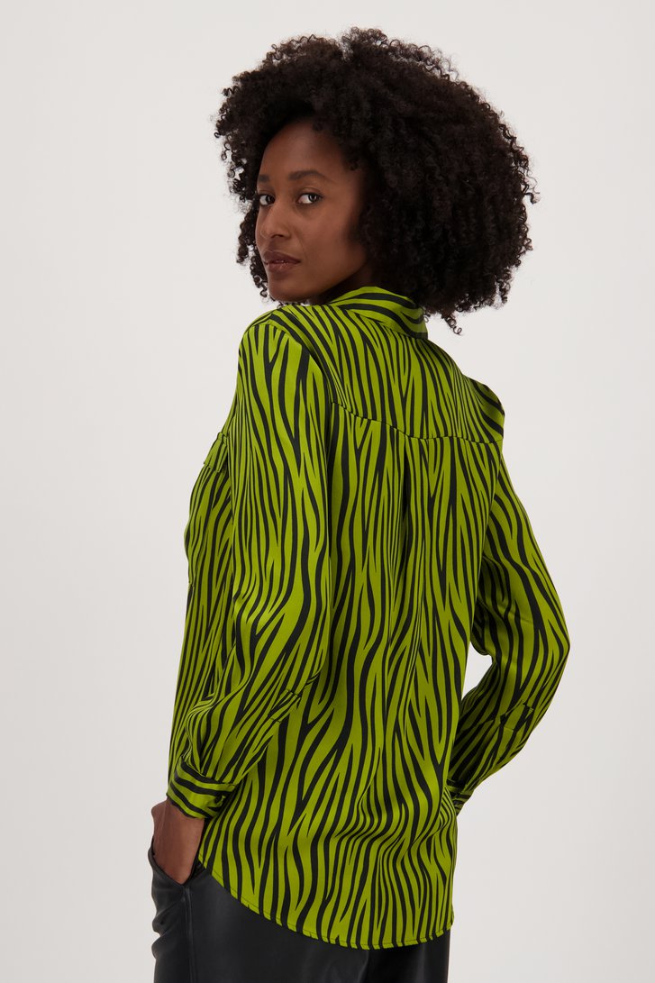 Blouse verte à imprimé animalier - aspect soie de JDY pour Femmes