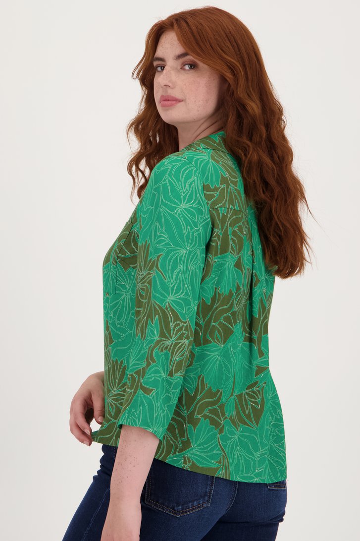 Blouse verte à imprimé feuilles de Libelle pour Femmes