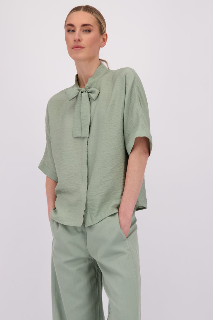Le devant de Blouse verte à nœud de Marc O'Polo pour Femmes