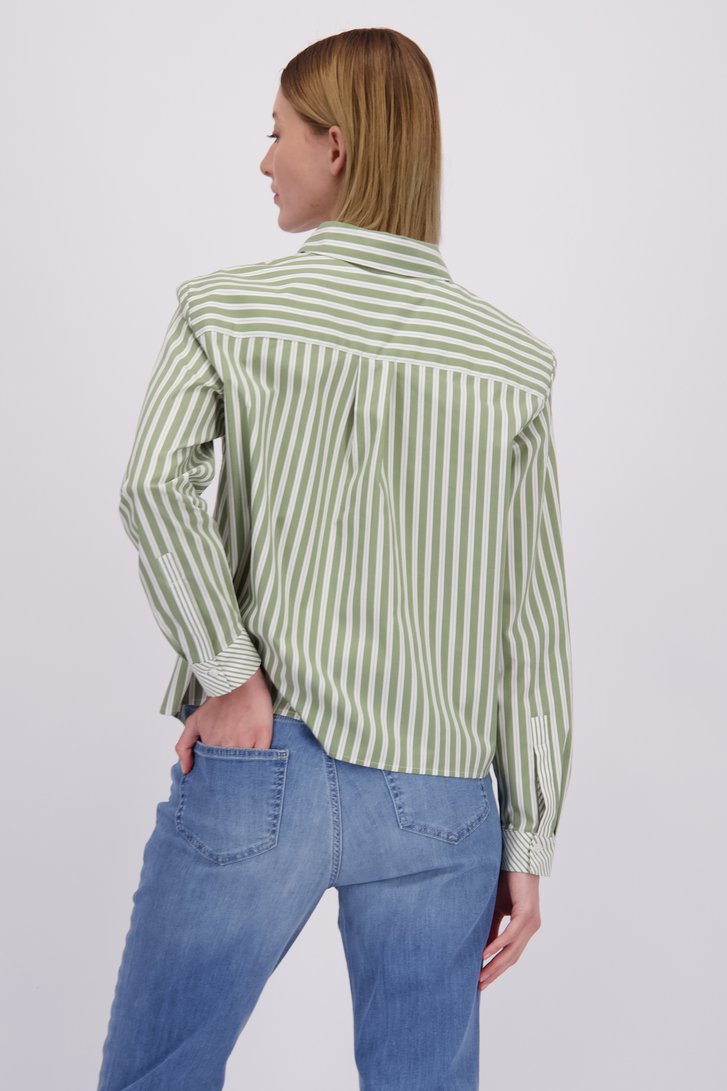 Le dos de Blouse verte à rayures de More & More pour Femmes
