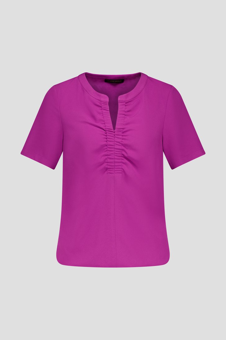 Blouse violette à col en V de Claude Arielle pour Femmes