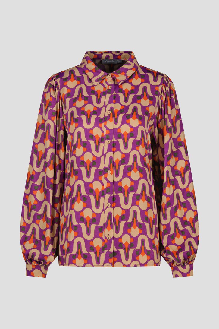 Blouse violette imprimée de Geisha pour Femmes