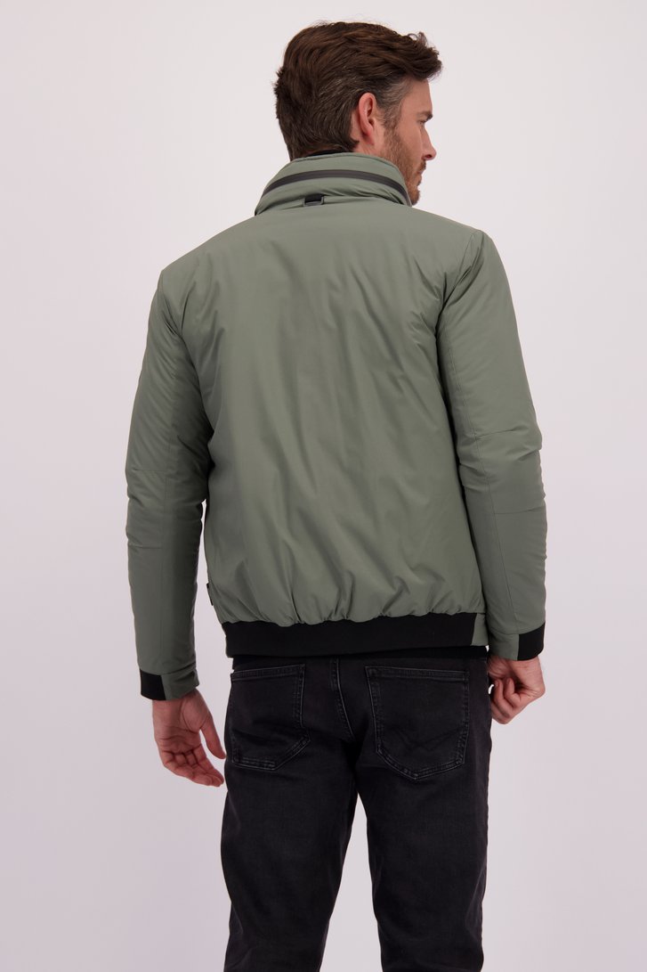 Le dos de Blouson bomber matelassé kaki  de District pour Hommes