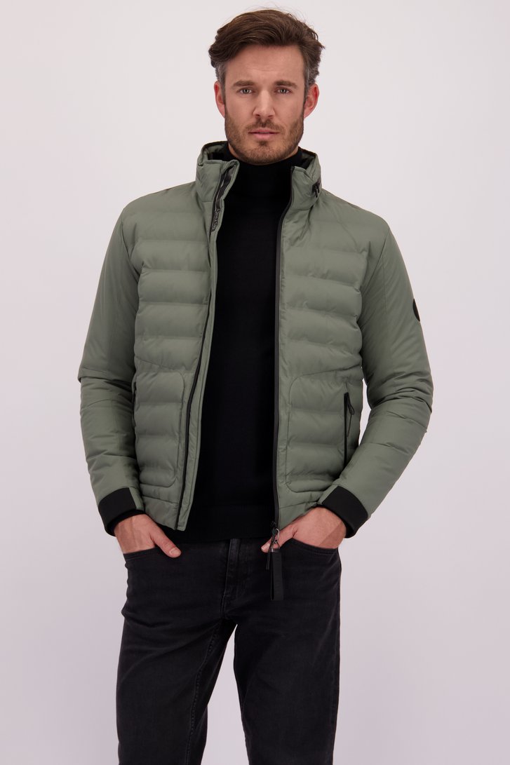 Le devant de Blouson bomber matelassé kaki  de District pour Hommes