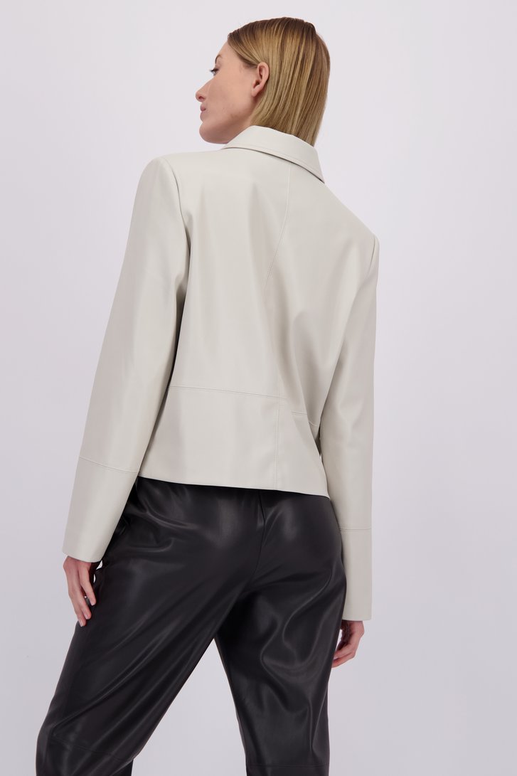 Le dos de  Blouson gris clair en simili-cuir de D'Auvry pour Femmes