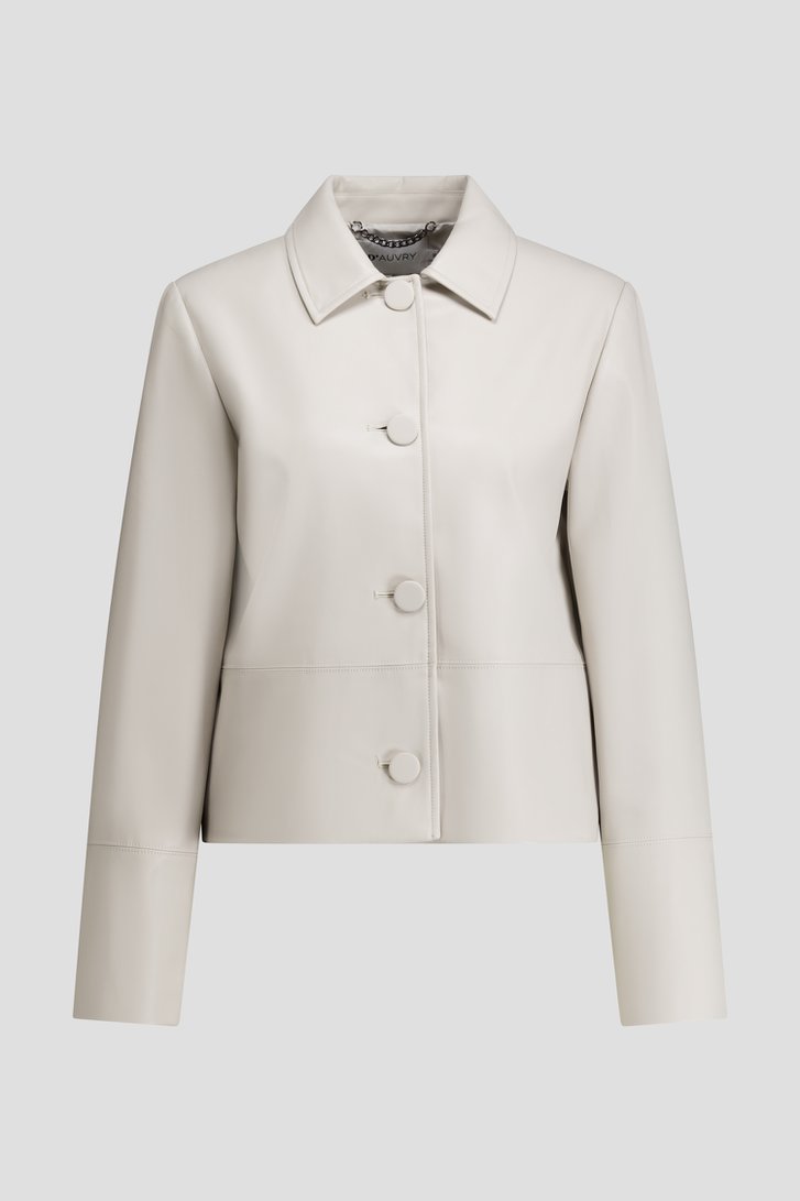 Photo produit 1 de  Blouson gris clair en simili-cuir de D'Auvry pour Femmes