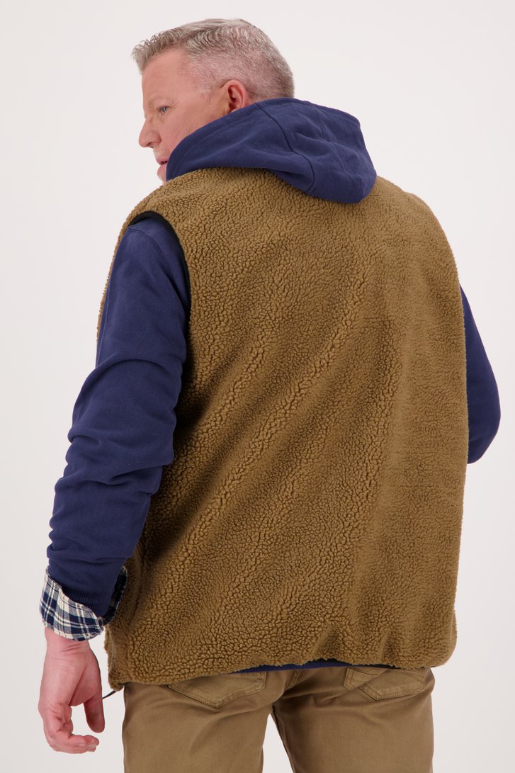 Bodywarmer en teddy marron de Jefferson pour Hommes