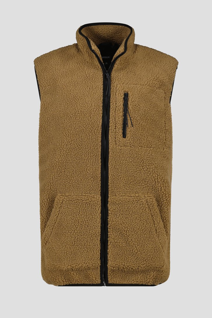 Bodywarmer en teddy marron de Jefferson pour Hommes