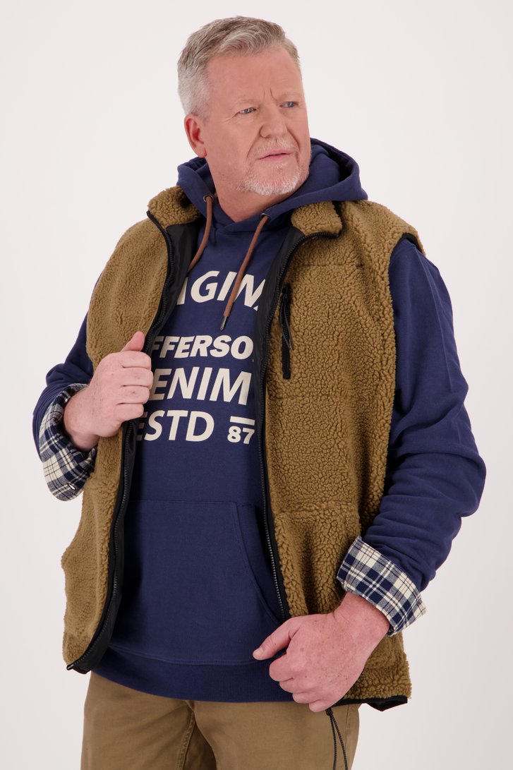 Bodywarmer en teddy marron de Jefferson pour Hommes