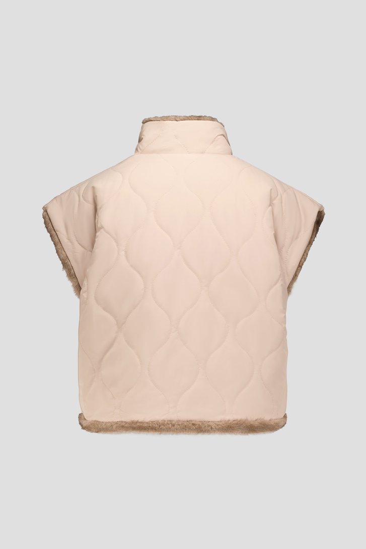 Photo produit 2 de Bodywarmer taupe en fausse fourrure – Réversible de e5 pour Femmes
