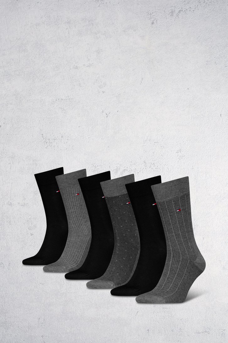 Boîte cadeau chaussettes grises/noires - 6 paires  de Tommy Hilfiger pour Hommes