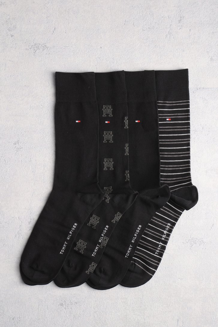Boîte cadeau chaussettes noires - 4 paires de Tommy Hilfiger pour Hommes