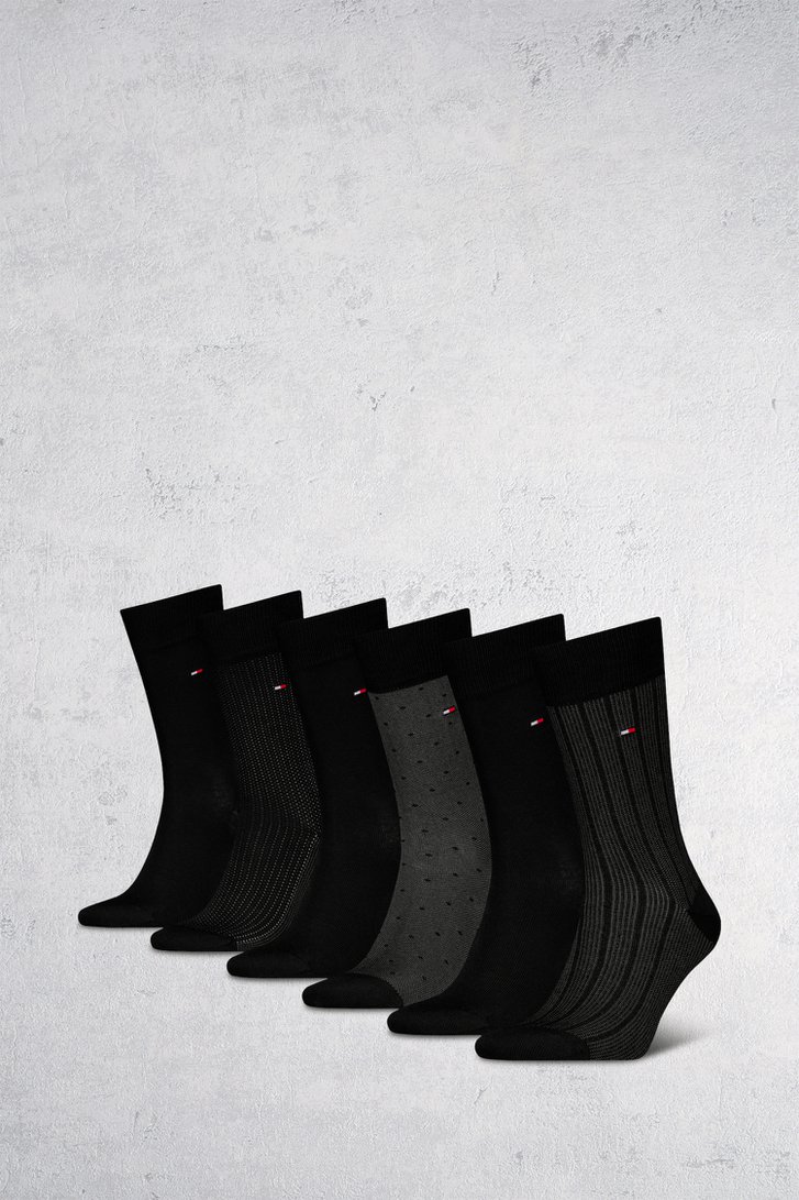 Boîte cadeau chaussettes noires - 6 paires  de Tommy Hilfiger pour Hommes