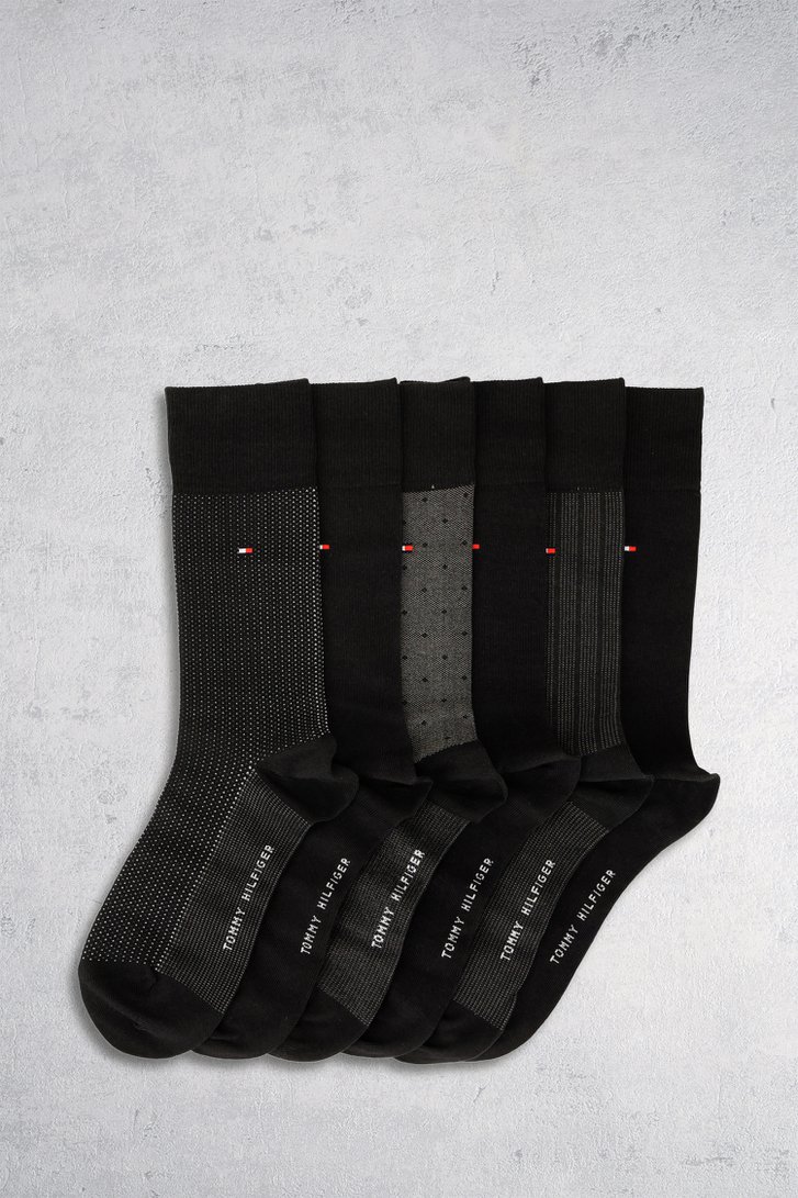 Boîte cadeau chaussettes noires - 6 paires  de Tommy Hilfiger pour Hommes