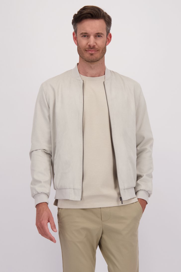 Le devant de Bomber gris-beige de Only & Sons pour Hommes