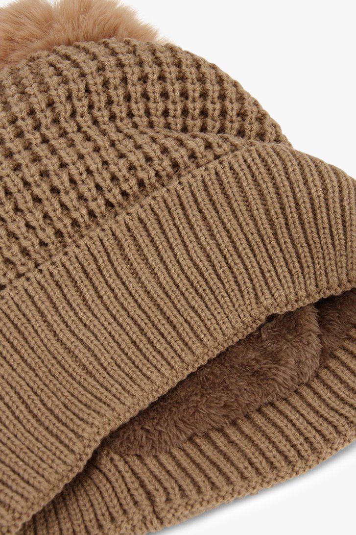 Bonnet beige avec pompon	 de Liberty Island pour Femmes