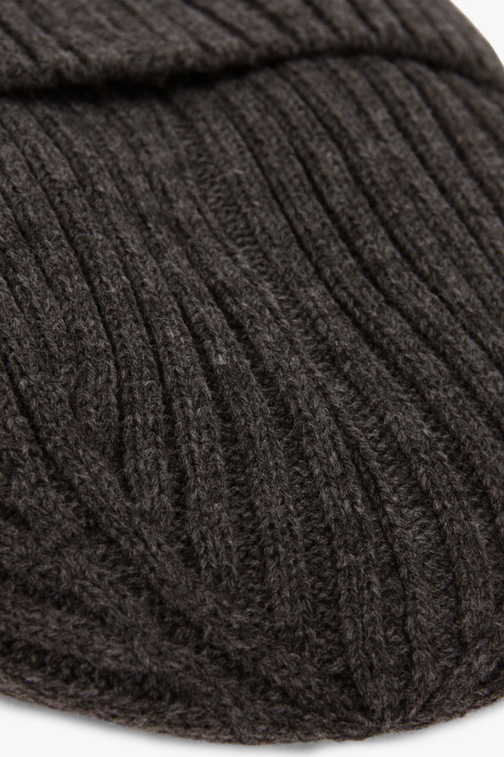 Bonnet en tricot coêtelé gris foncé de Michaelis pour Hommes