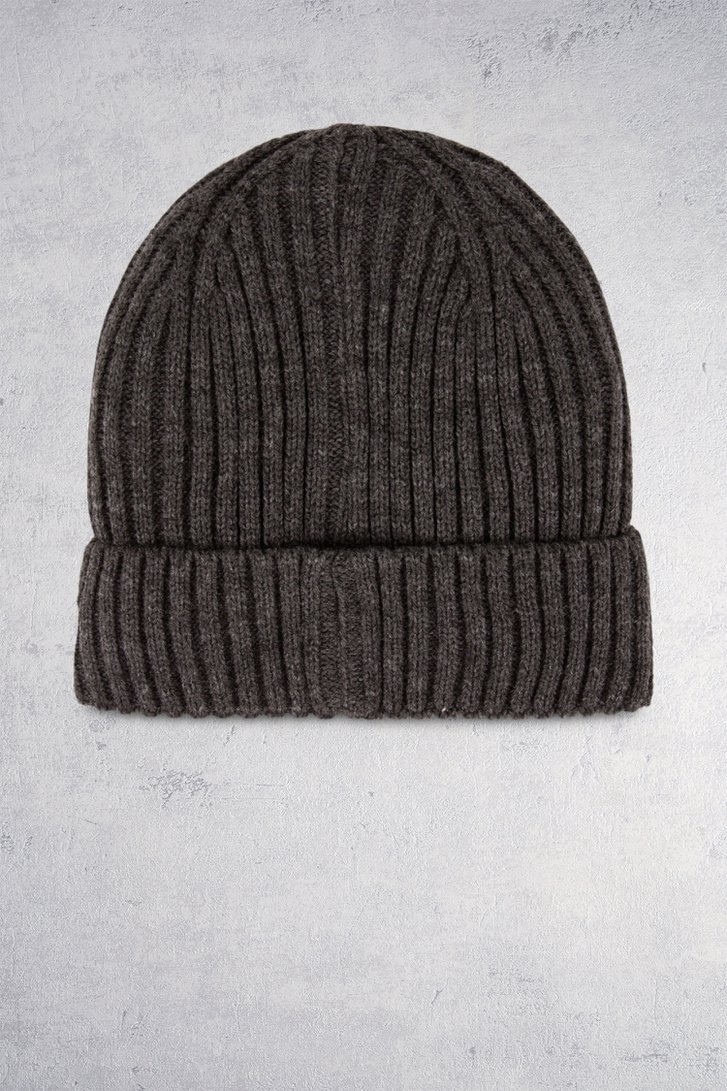 Le devant de Bonnet en tricot coêtelé gris foncé de Michaelis pour Hommes