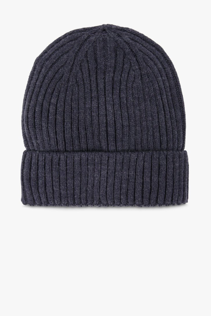 Bonnet en tricot côtelé bleu foncé de Michaelis pour Hommes