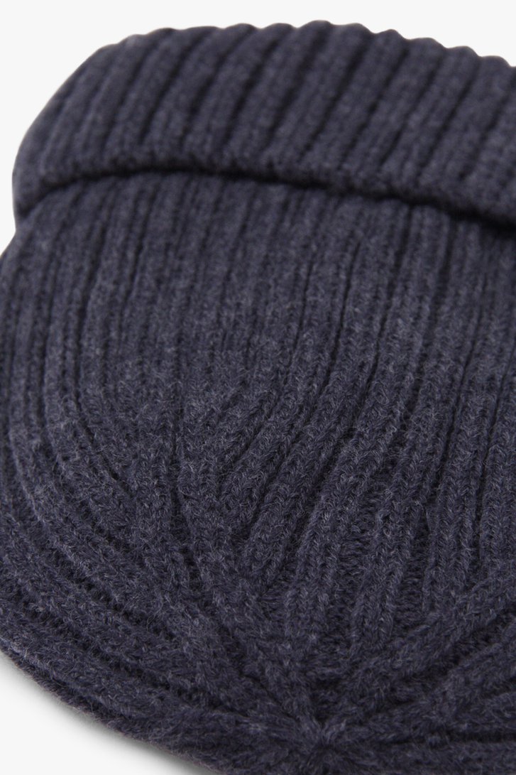 Bonnet en tricot côtelé bleu foncé de Michaelis pour Hommes