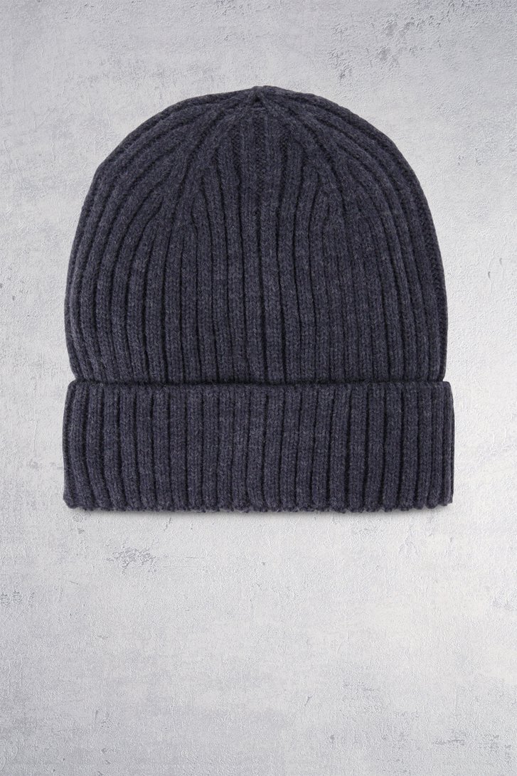 Le devant de Bonnet en tricot côtelé bleu foncé de Michaelis pour Hommes