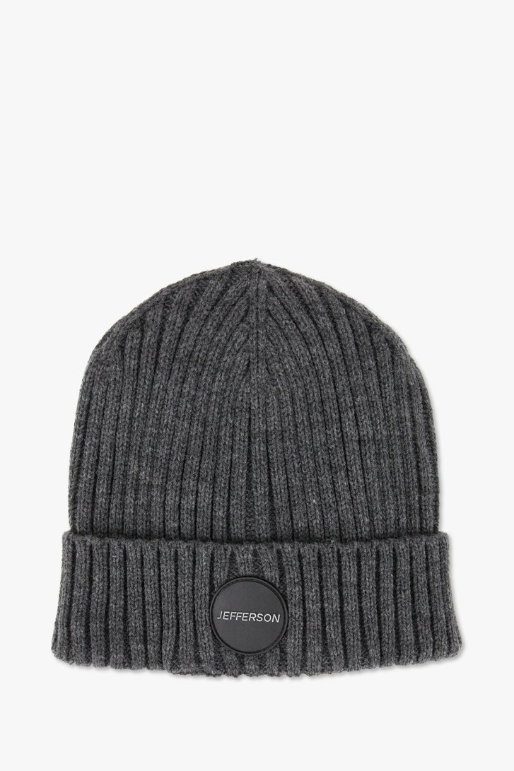 Bonnet en tricot côtelé gris foncé de Jefferson pour Hommes