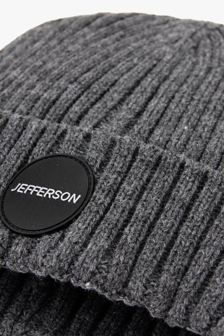 Bonnet en tricot côtelé gris foncé de Jefferson pour Hommes