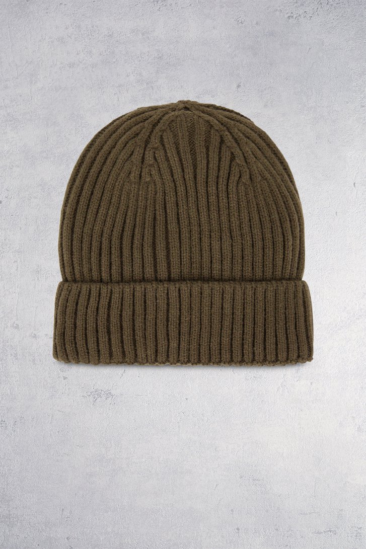Détail de Bonnet en tricot côtelé kaki de Michaelis pour Hommes