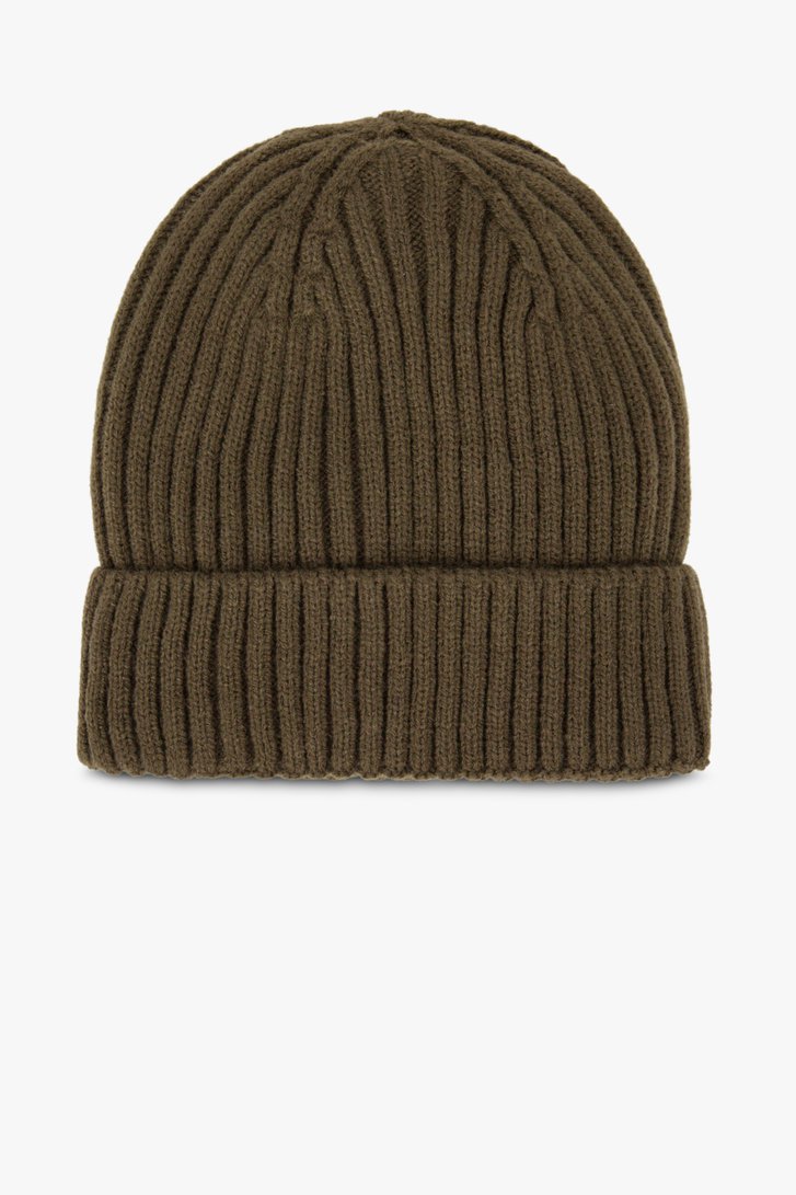 Bonnet en tricot côtelé kaki de Michaelis pour Hommes