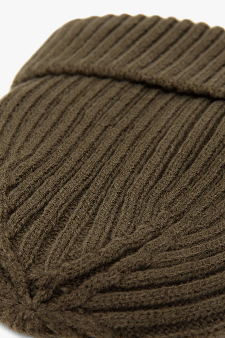 Bonnet en tricot côtelé kaki de Michaelis pour Hommes