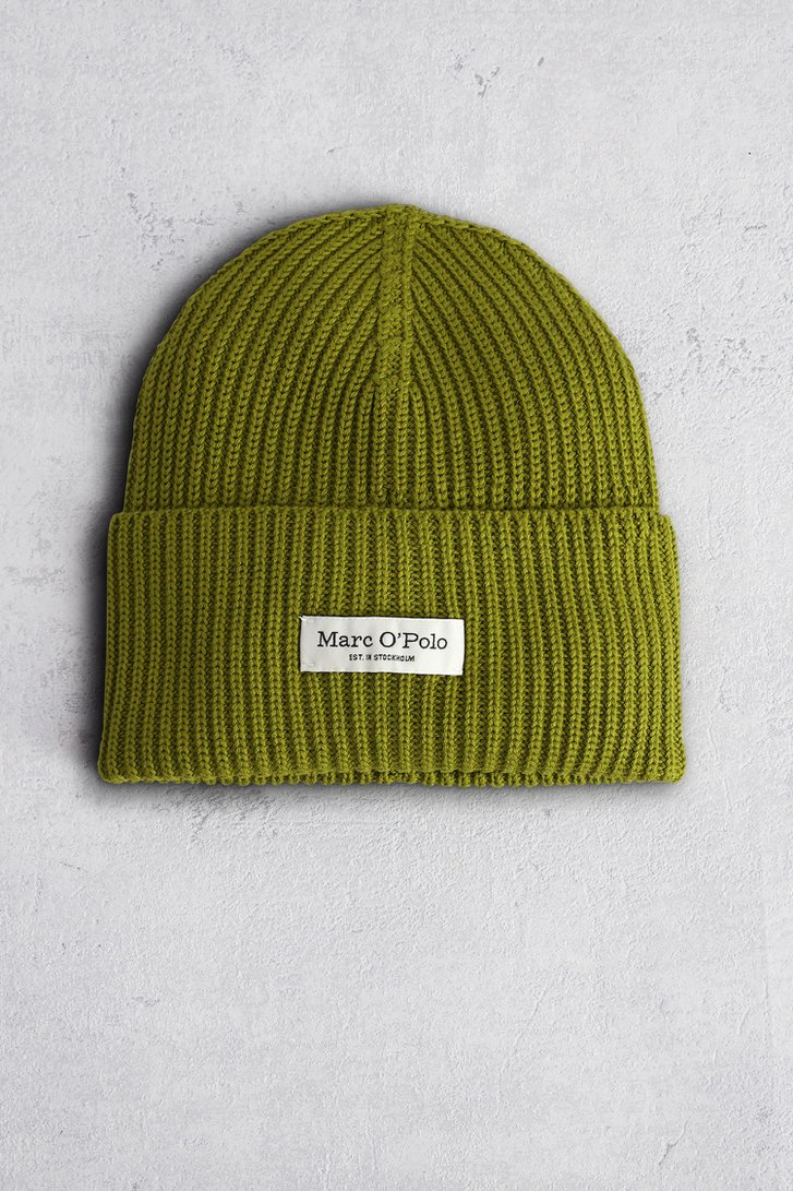 Le devant de Bonnet tricoté vert olive de Marc O'Polo pour Femmes