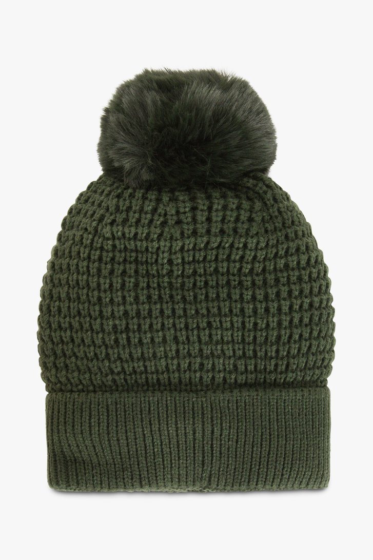 Bonnet vert foncé avec pompon	 de Liberty Island pour Femmes
