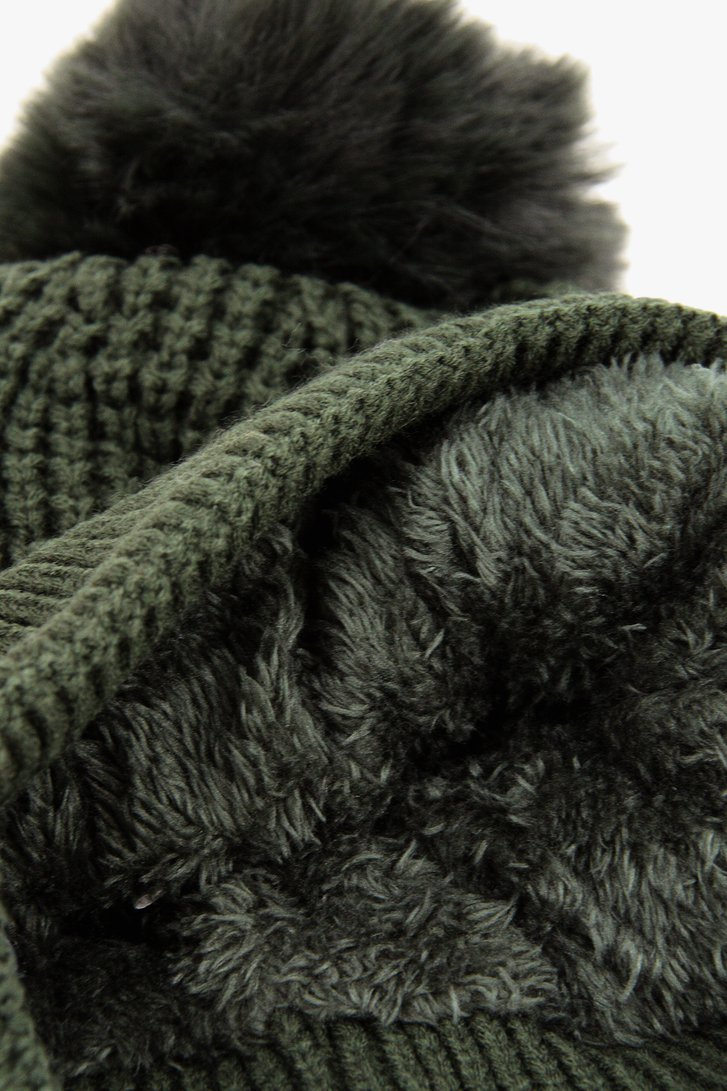 Bonnet vert foncé avec pompon	 de Liberty Island pour Femmes