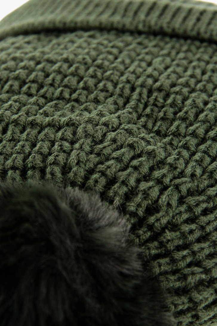 Bonnet vert foncé avec pompon	 de Liberty Island pour Femmes