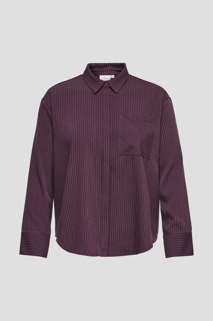 Productfoto 1 van Bordeaux blouse met gestreept motief door ONLY Carmakoma voor Dames