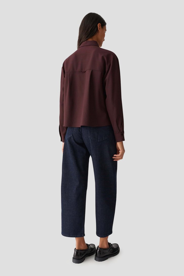 Achterkant van Bordeaux blouse met gestreept motief door Opus voor Dames