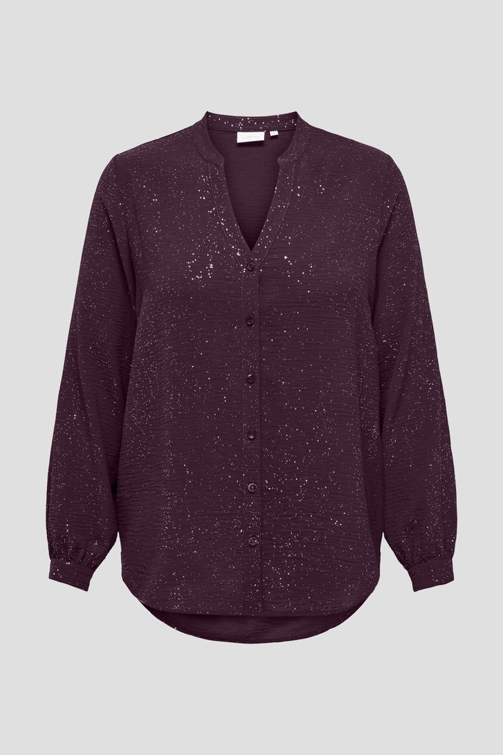 Productfoto 1 van Bordeaux blouse met glitter door ONLY Carmakoma voor Dames