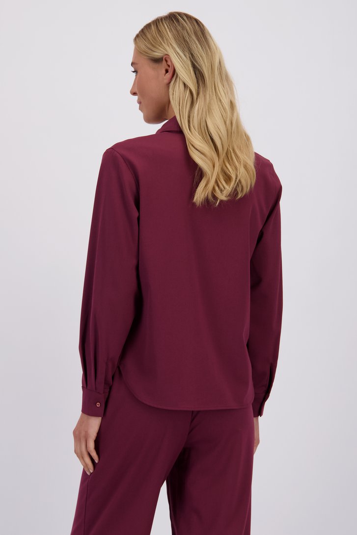 Achterkant van Bordeaux blouse met lange mouwen door Liberty Island voor Dames