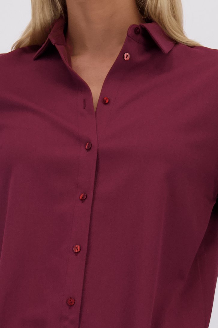 Detail van Bordeaux blouse met lange mouwen door Liberty Island voor Dames