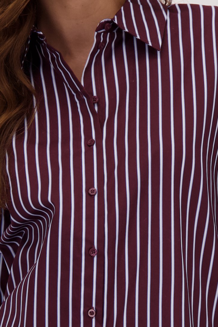 Detail van Bordeaux blouse met strepen door JDY voor Dames