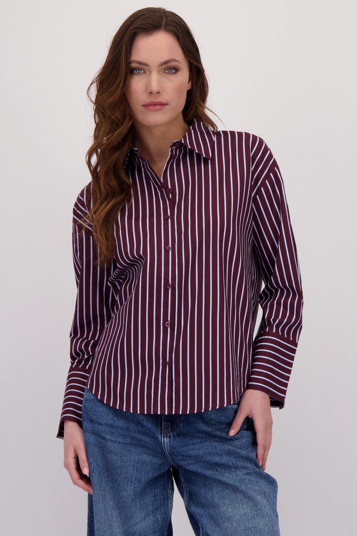 Voorkant van Bordeaux blouse met strepen door JDY voor Dames