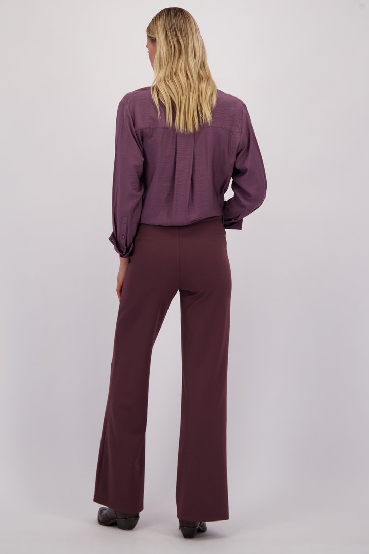 Achterkant van Bordeaux broek met naden - Straight fit door Liberty Island voor Dames