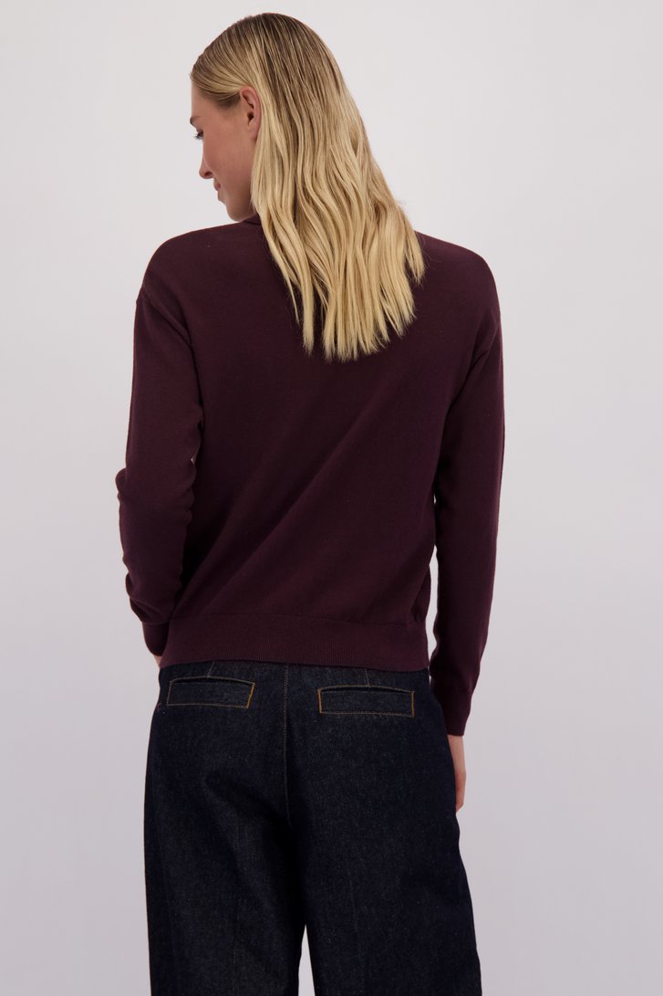 Achterkant van Bordeaux cardigan met kraag door Liberty Island voor Dames